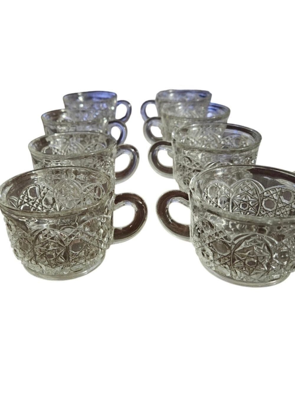 Vintage 1970s L.E. Smith Daisy & Button Punch Bowl Set – 20 Piece Clear Pressed - Picture 4 of 16